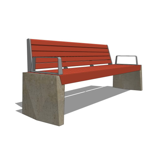 Strata Beam Bench, Backed, 80'' Length, Wood Seating