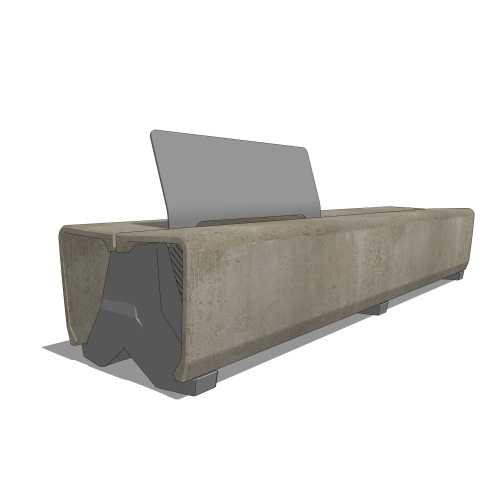 Typology Ribbon Bench, Straight, Partial Perch Back Right Side, No Arms