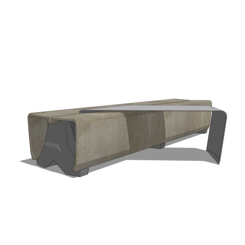 Typology Ribbon Bench, Straight, Left Angle Surface, No Arms