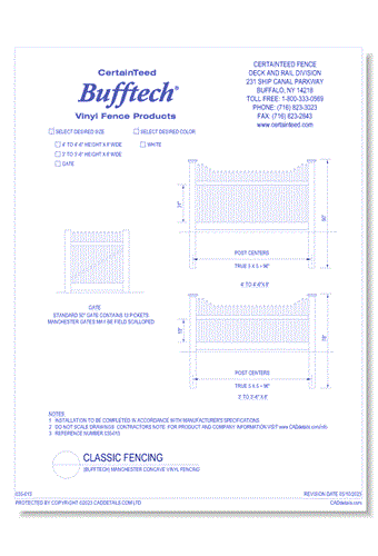 Bufftech: Manchester Concave Vinyl Fencing