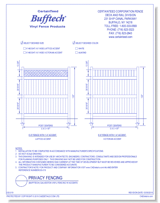 Bufftech: Galveston Vinyl Fencing With Accents