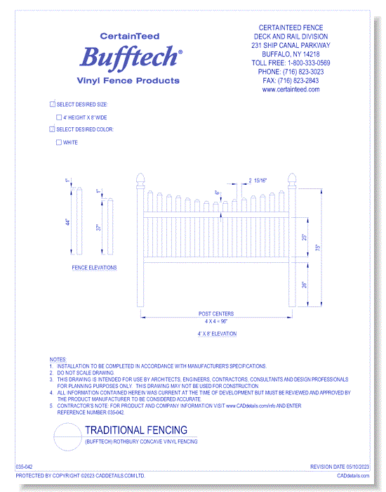 Bufftech: Rothbury Concave Vinyl Fencing