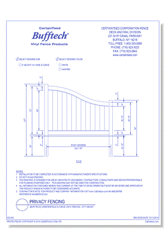 Bufftech: Chesterfield S-Curve Vinyl Fencing (6 Ft. Height)