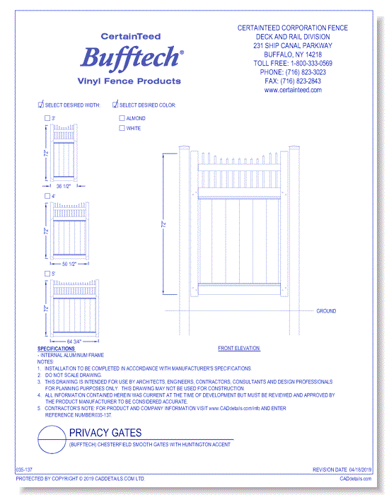 Bufftech: Chesterfield Smooth Gates With Huntington Accent