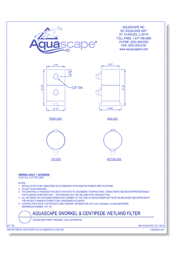 Aquascape Pumps: Snorkel Vault Extension