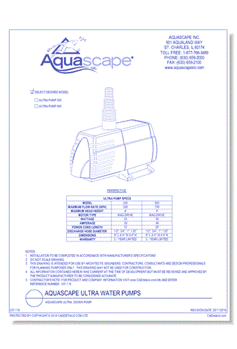 Aquascape Ultra: 550/800 Pump