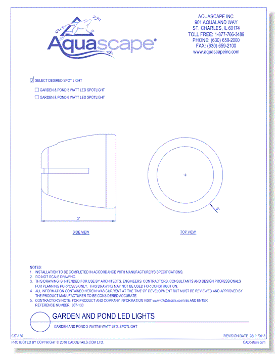 Garden and Pond 3-Watt/6-Watt LED: Spotlight