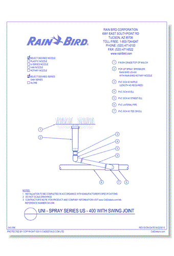 UNI-Spray Series US-400 with Swing Joint