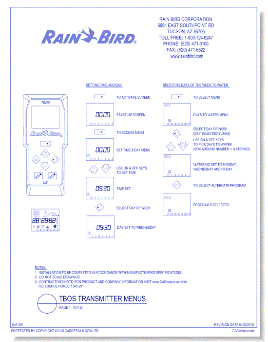 TBOS Transmitter Menus, Page 1