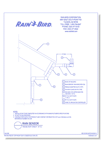 RSD-CEx Rain Sensor, Roof Conduit