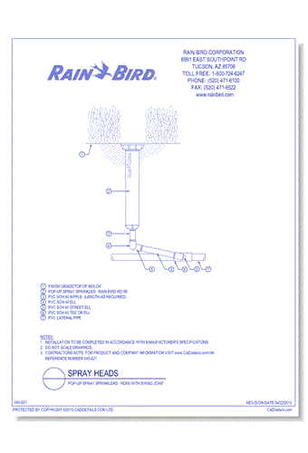 Pop-Up Spray Sprinklers - RD06 with Swing Joint