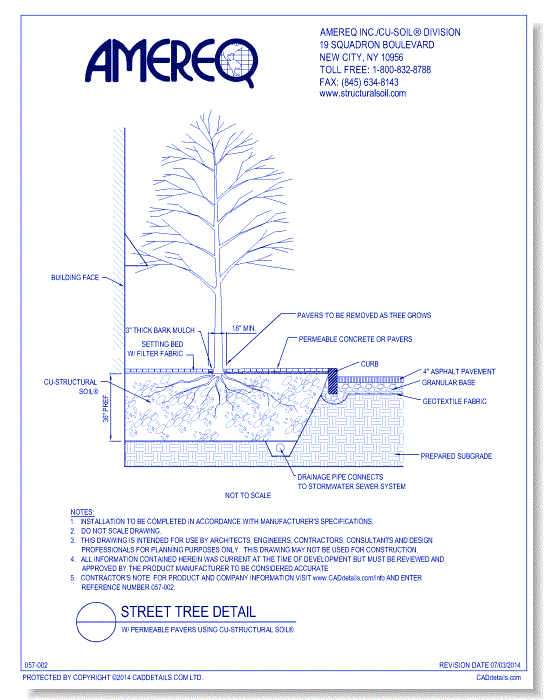 Street Tree Detail w/ Permeable Pavers using CU-Structural Soil®