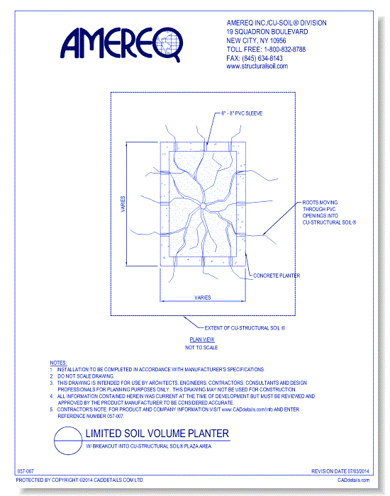 Plan View of Limited Soil Volume Planter