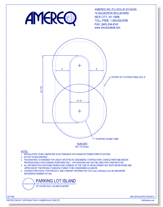 Plan View of Parking Lot Island