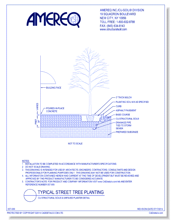 Typical Street Tree Planting, CU-Structural Soil® & Unpaved Planter Detail