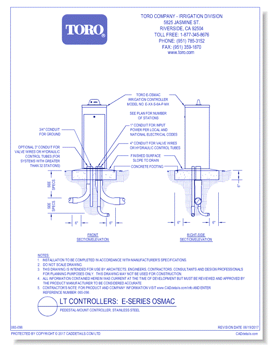 E-Series Osmac, Pedestal Mount, Stainless Steel