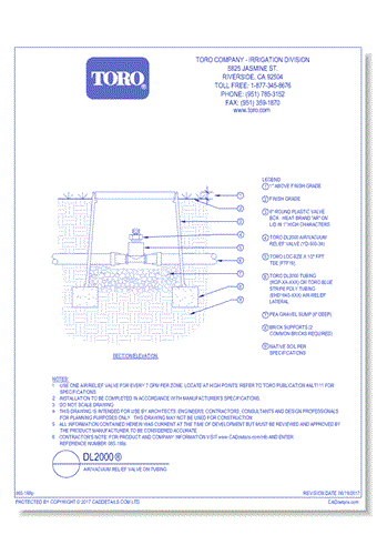 DL2000®  Air / Vacuum Relief Valve on Tubing