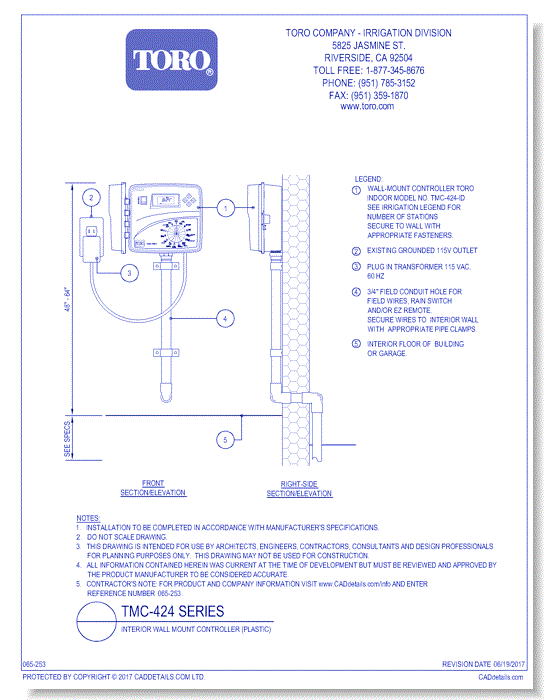 TMC-424 Series, Interior Wall Mount Controller (Plastic)