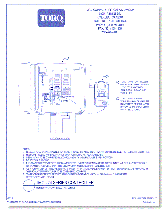 TMC-424 Series Controller - Connection to Wireless Rain Sensor