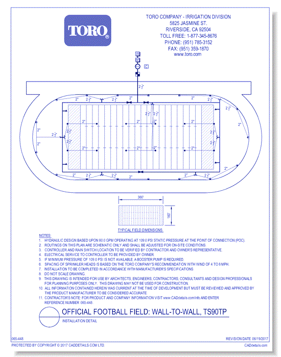 Official Football Field  - with Track - TS90 - Installation Detail