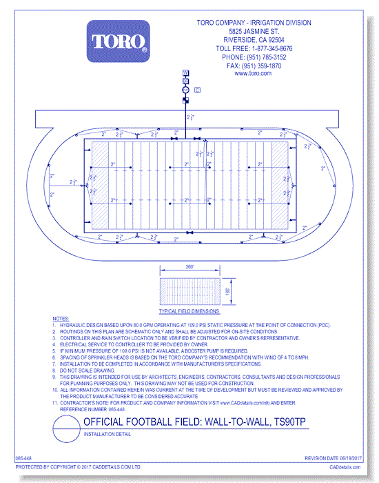 Official Football Field - with Track - TS90 - Installation Detail