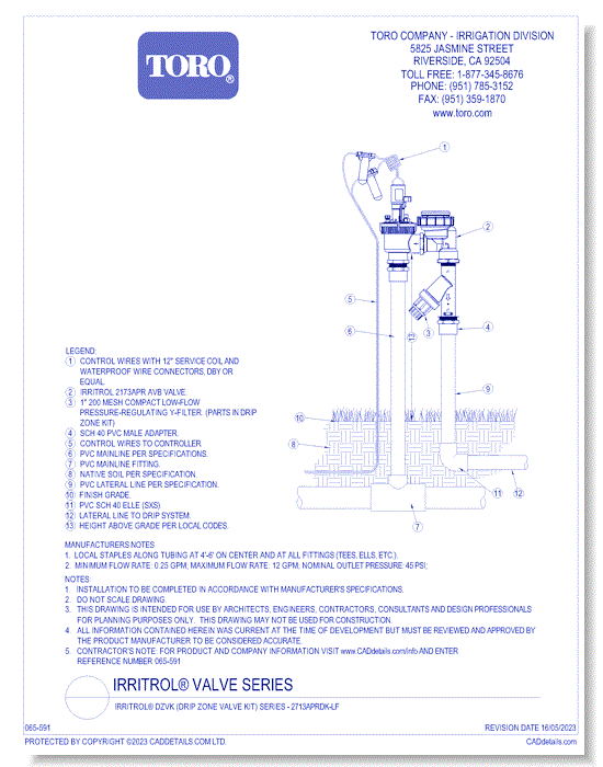 Irritrol® DZVK (Drip Zone Valve Kit) Series - 2713APRDK-LF