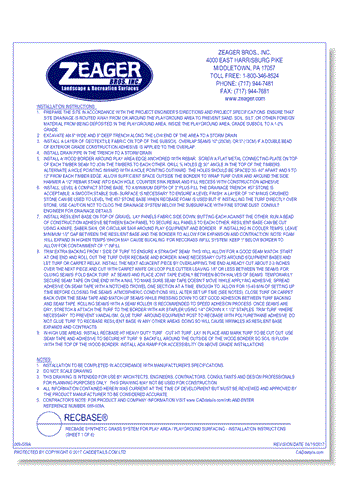 RecBase® Synthetic Grass System for Play Area / Playground Surfacing - Installation Instructions (Sheet 2 of 5)