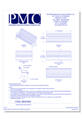 LeMars Series Steel Benches