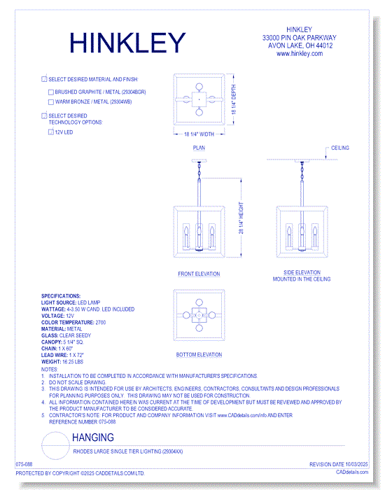 Rhodes Medium Single Tier Lighting