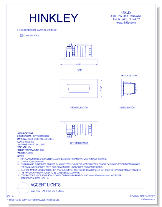 Dash LED Flat Brick Light Small