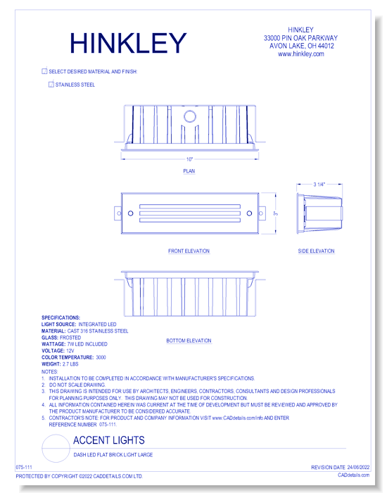 Dash LED Flat Brick Light Large