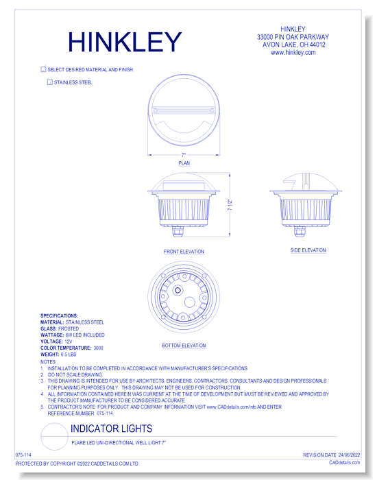 Flare LED Uni-Directional Well Light 7"