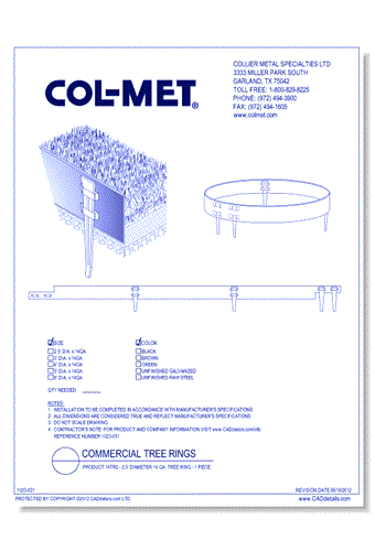 Product 14TR2 - 2.5' Diameter 14 ga. Tree Ring - 1 Piece