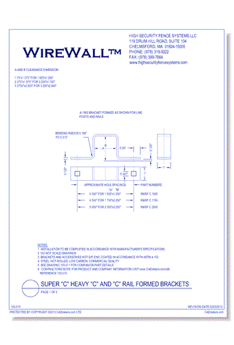 C-Post System: Super C, Heavy C and C Rail Formed Brackets - Page 1 of 2