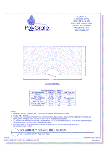 4’ x 4’ Square PolyGrate™ Tree Grate (TSB44)