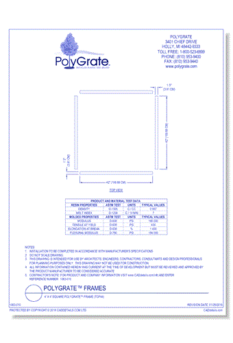 4' x 4' Square PolyGrate™ Frame (TGF44)