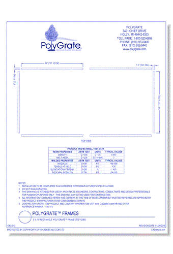 5' x 10' Rectangle  PolyGrate™ Frame (TGF12060)