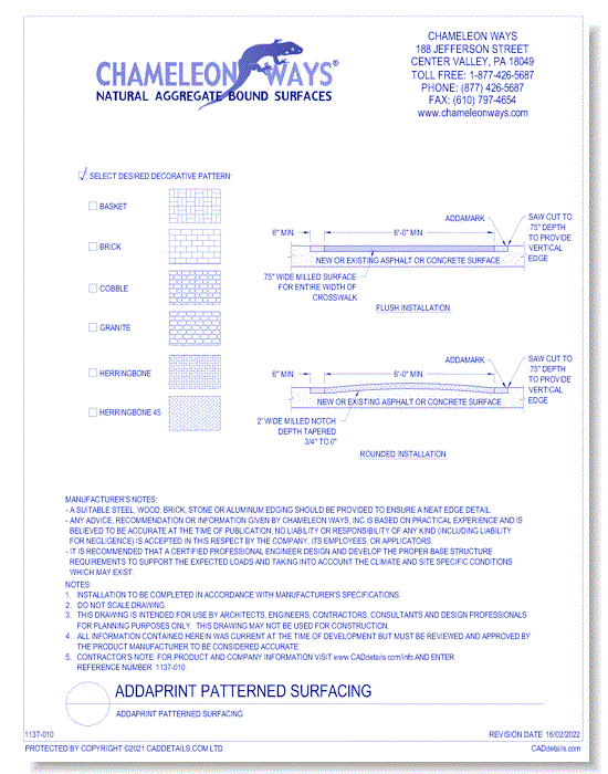 Addaprint Patterned Surfacing