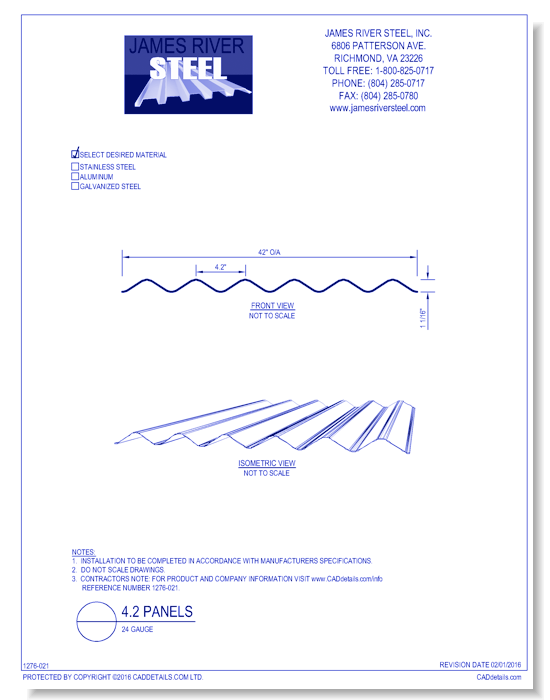 4.2 Inch Panel - 24 Gauge