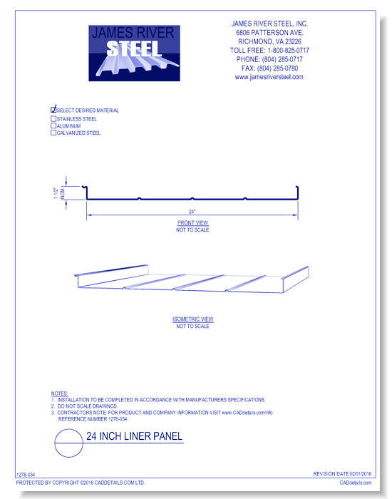 24 Inch Liner Panel