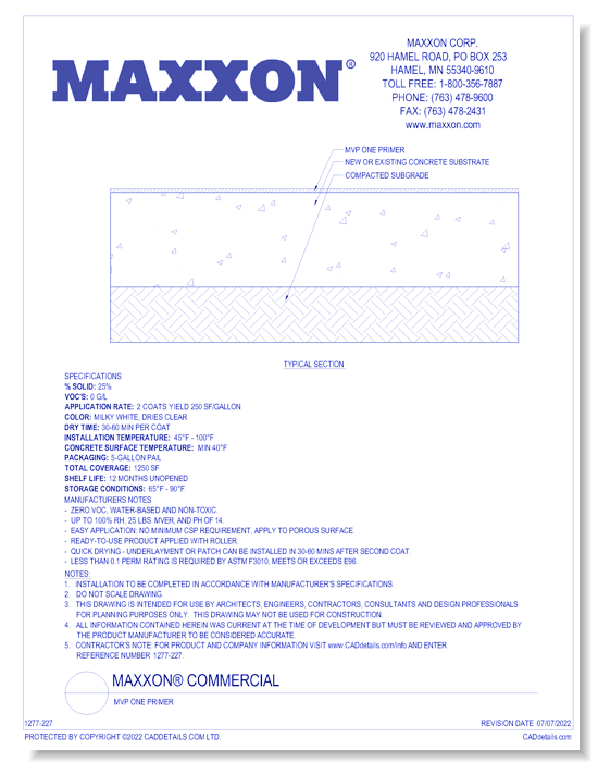Maxxon Commercial MVP One Primer