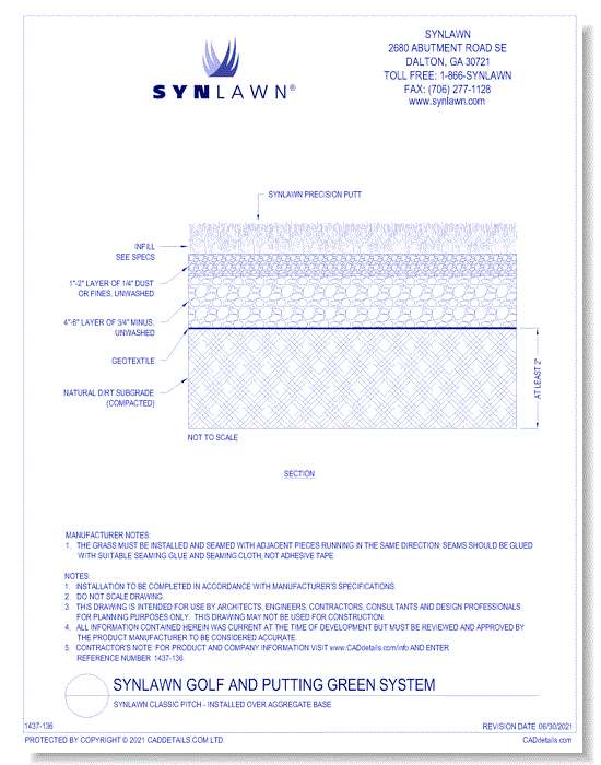 SYNLawn® Classic Pitch - Installed Over Aggregate Base