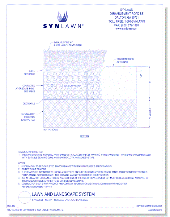 SYNAugustine 347 - Installed Over Aggregate Base