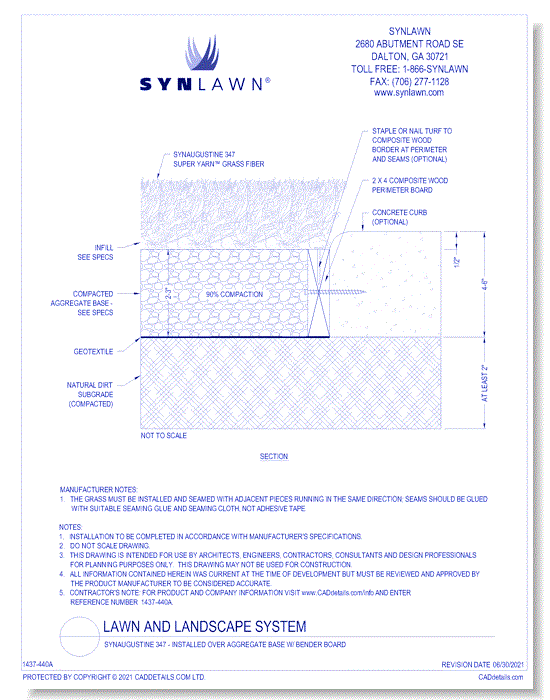 SYNAugustine 347 - Installed Over Aggregate Base w/ Bender Board