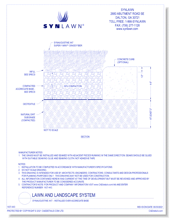 SYNAugustine X47 - Installed Over Aggregate Base