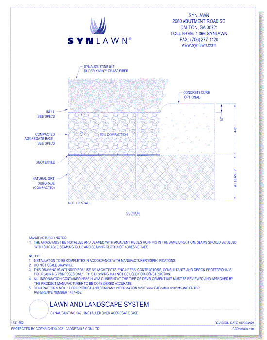 SYNAugustine 547 - Installed Over Aggregate Base