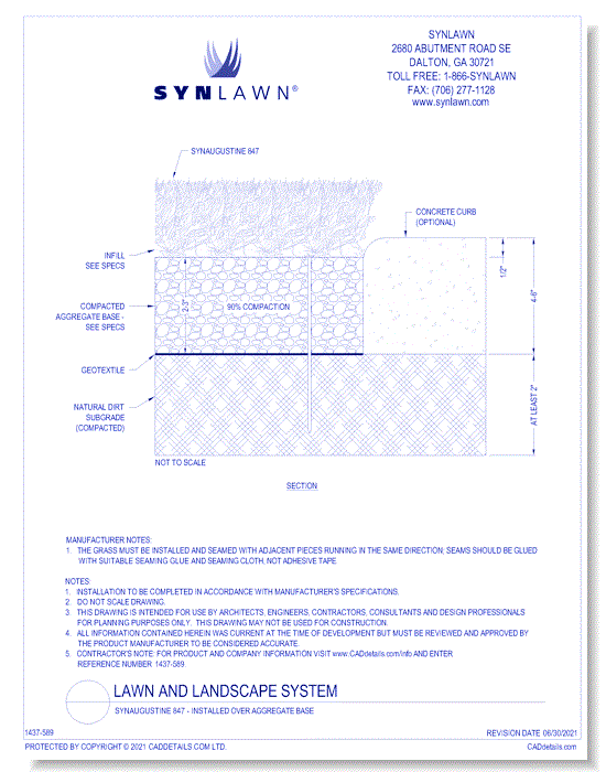 SYNAugustine 847 - Installed Over Aggregate Base