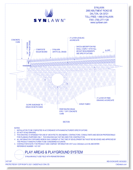 SYNLawn Multi-Use Field with Perimeter Drain