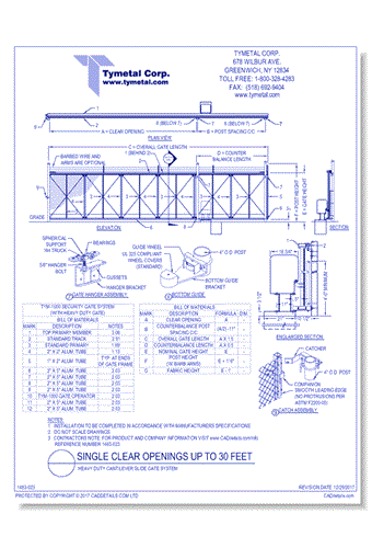 TYM-1000 Heavy Duty Cantilever Slide Gate System