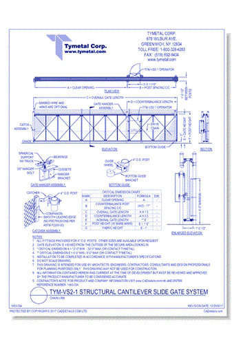 TYM-VS2-1 Structural Cantilever Slide Gate System Chain Link